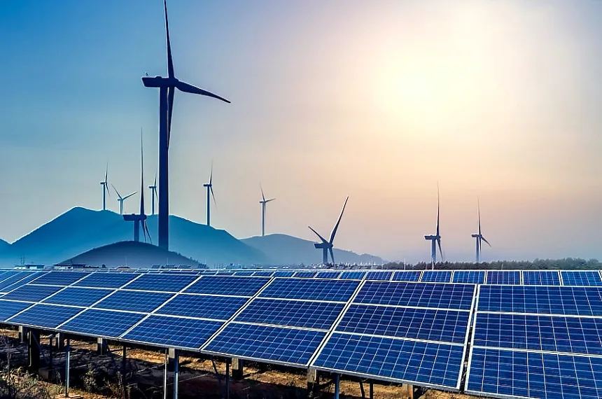 Hybrid renewable park panorama